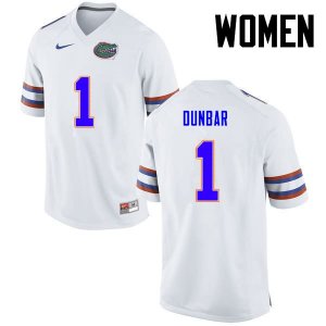 Women's Florida Gators #1 Quinton Dunbar NCAA Nike White Authentic Stitched College Football Jersey MRT7262IK